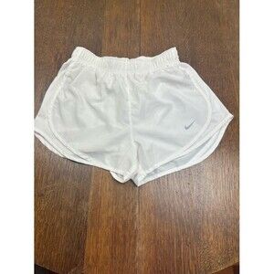 Nike Dri-Fit Athletic Running Shorts Womens Sz Small White Workout Exercise